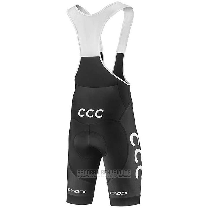 2020 Fahrradbekleidung CCC Team Orange Shwarz Trikot Kurzarm und Tragerhose